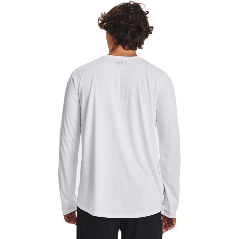 Under Armour Men's Stylish White/Mod Grey Team Tech Long Sleeve Shirt
