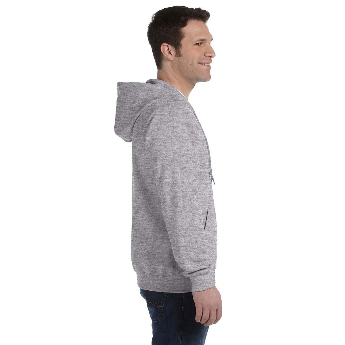 Gildan's Awesome Unisex Sport Grey 50/50 Heavy Blend Full Zip Hoodie