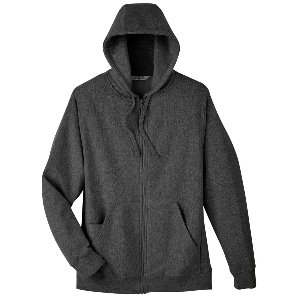Team 365 Men's Dark Grey Heather HydroSport Heavyweight Full-Zip Hoodie: Ideal for Big Games