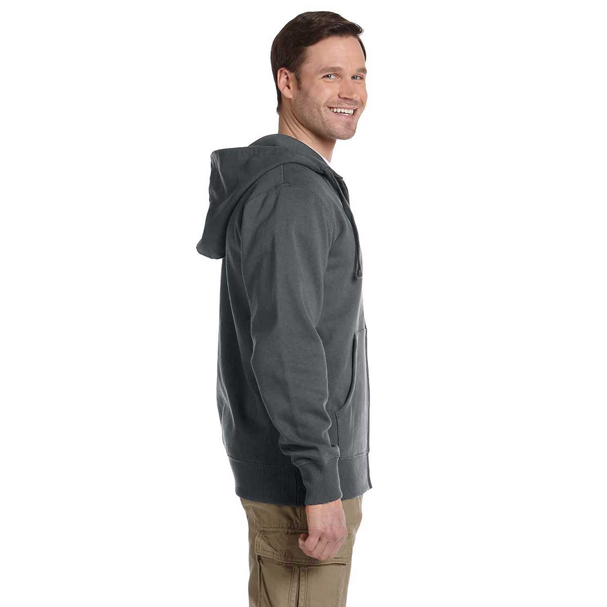 Econscious Men's Charcoal Organic/Recycled Full-Zip Hoodie - The Ultimate in Style and Sustainability