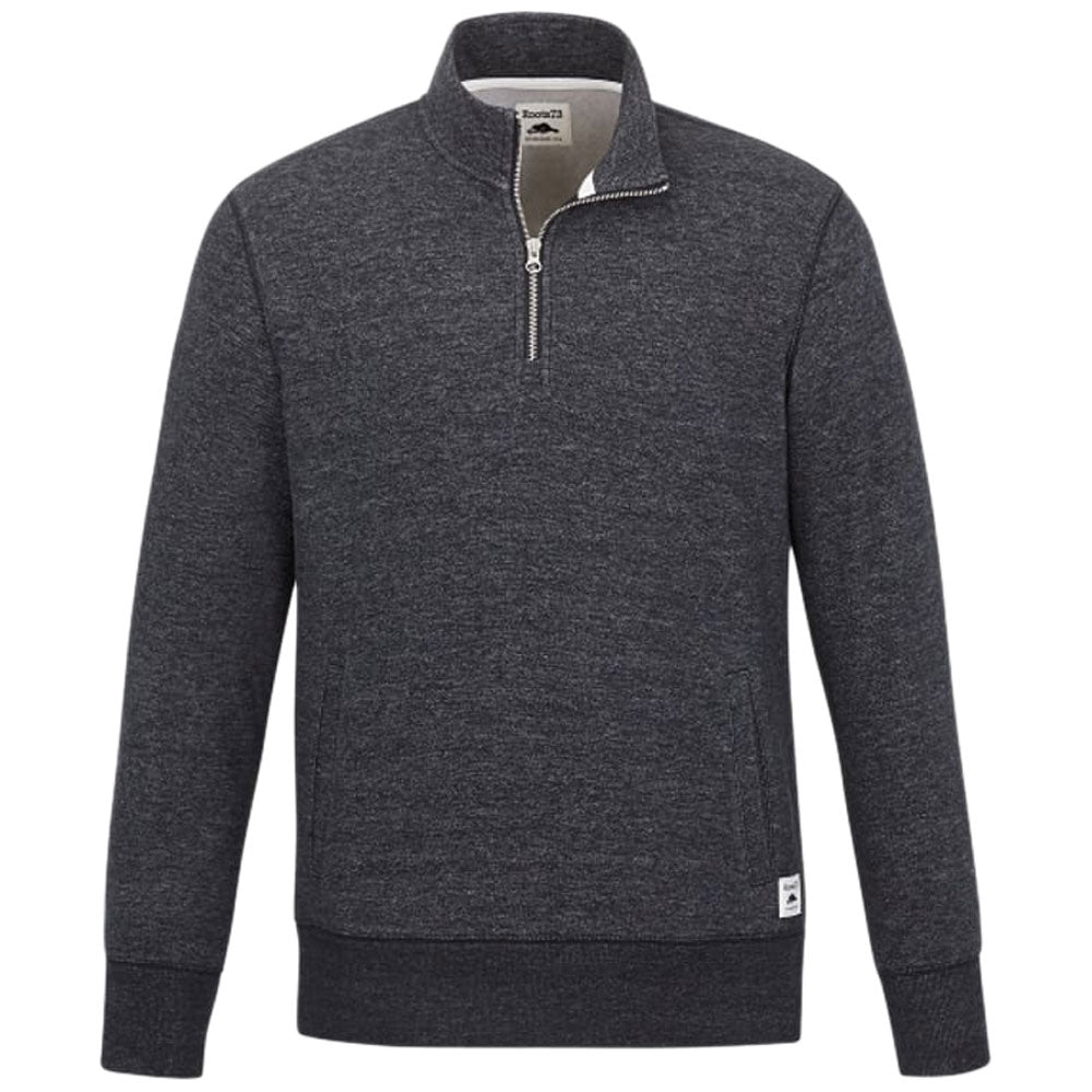 Roots73 Men's Stylish Black Mix Paddlecreek Fleece Quarter Zip - A Must - Have!