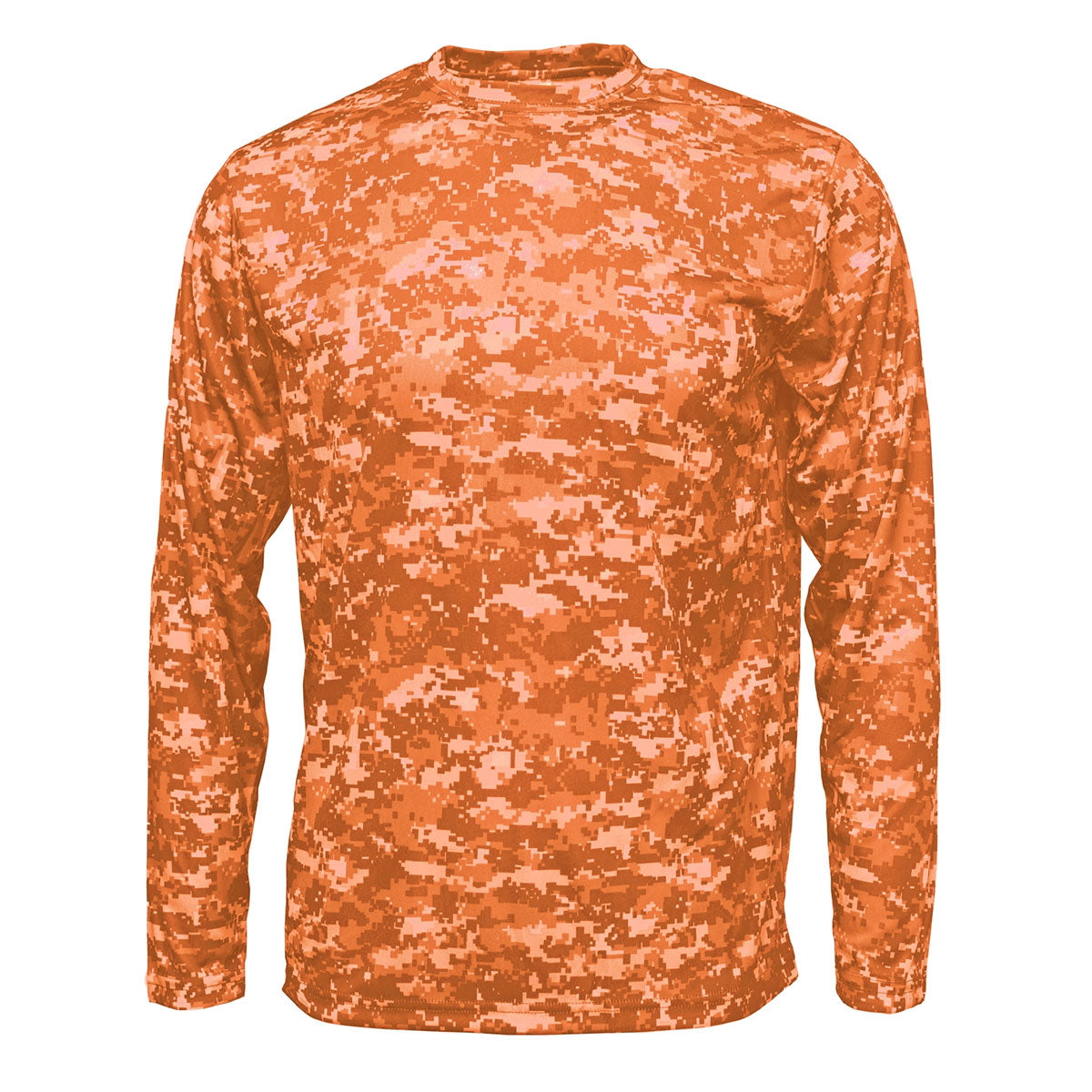 BAW Men's Orange Xtreme Tek Digital Camo Long Sleeve Shirt: The Ultimate Style Statement