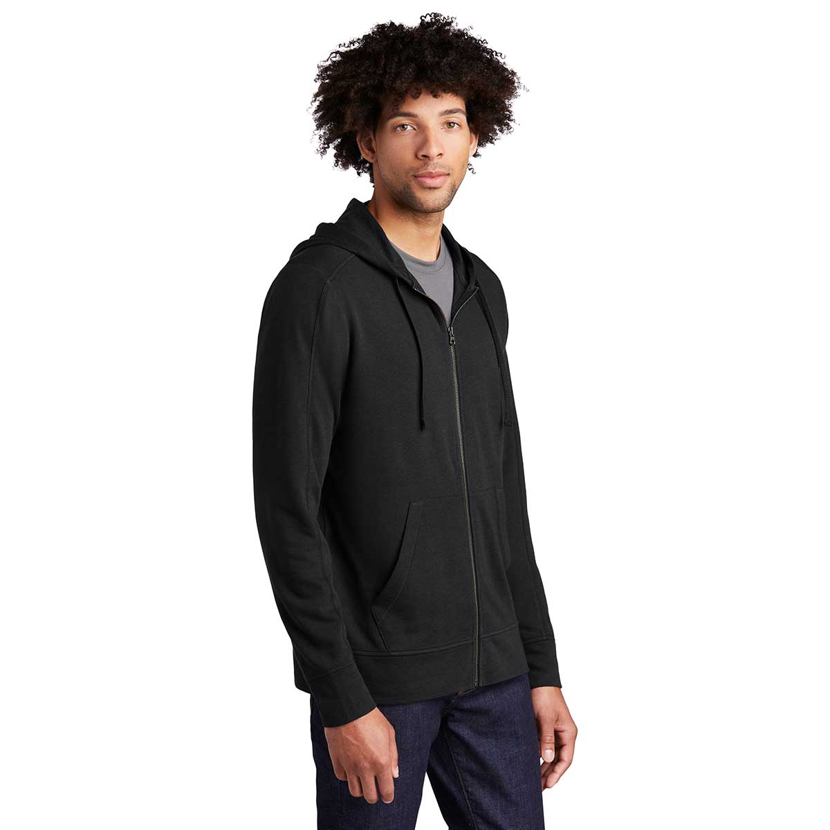Sport-Tek Men's Premium Black Triad Full-Zip Wicking Fleece Jacket
