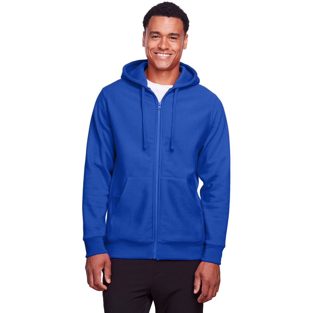 Team 365 Men's Royal Zone HydroSport Heavyweight Full-Zip Hoodie - Ideal for Big Games