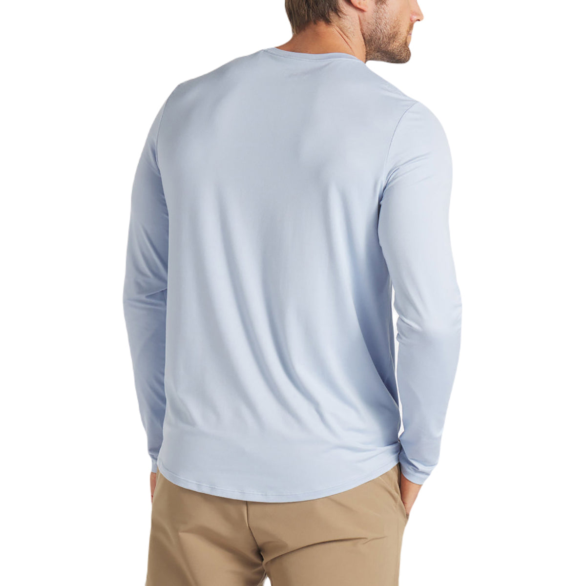 UNRL Men's Stunning Sky Blue Ultra Long Sleeve Shirt