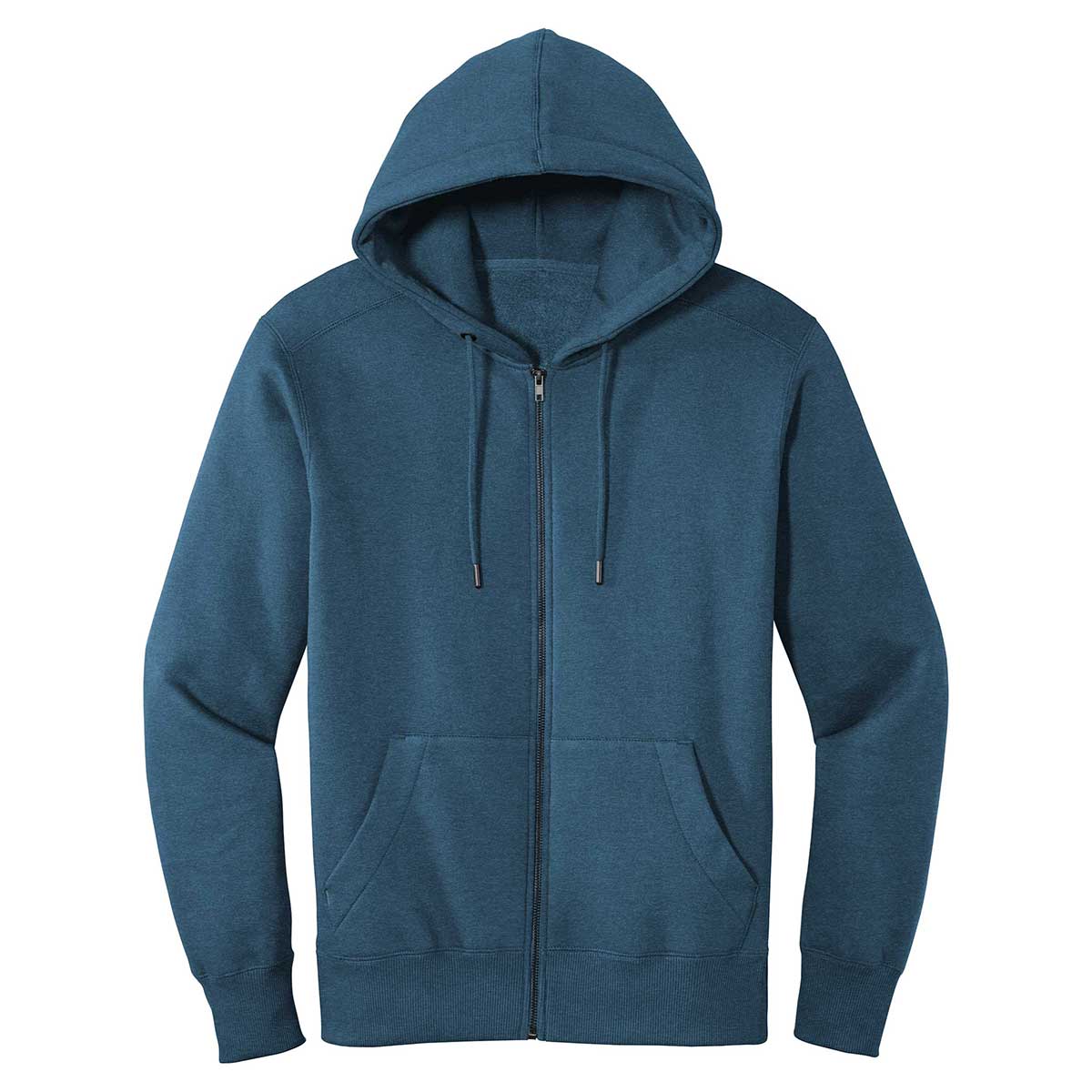 District Men's Stunning Poseidon Blue Perfect-Weight Fleece Full-Zip Hoodie