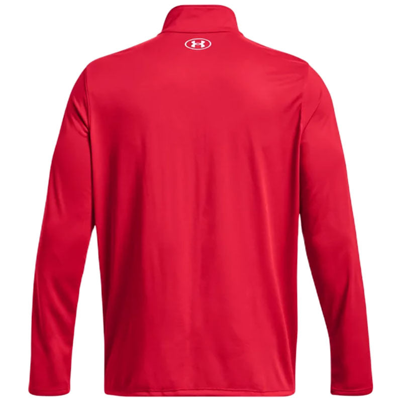 Under Armour Men's Striking Red/White Team Tech 1/4 Zip - Stand Out in Style!