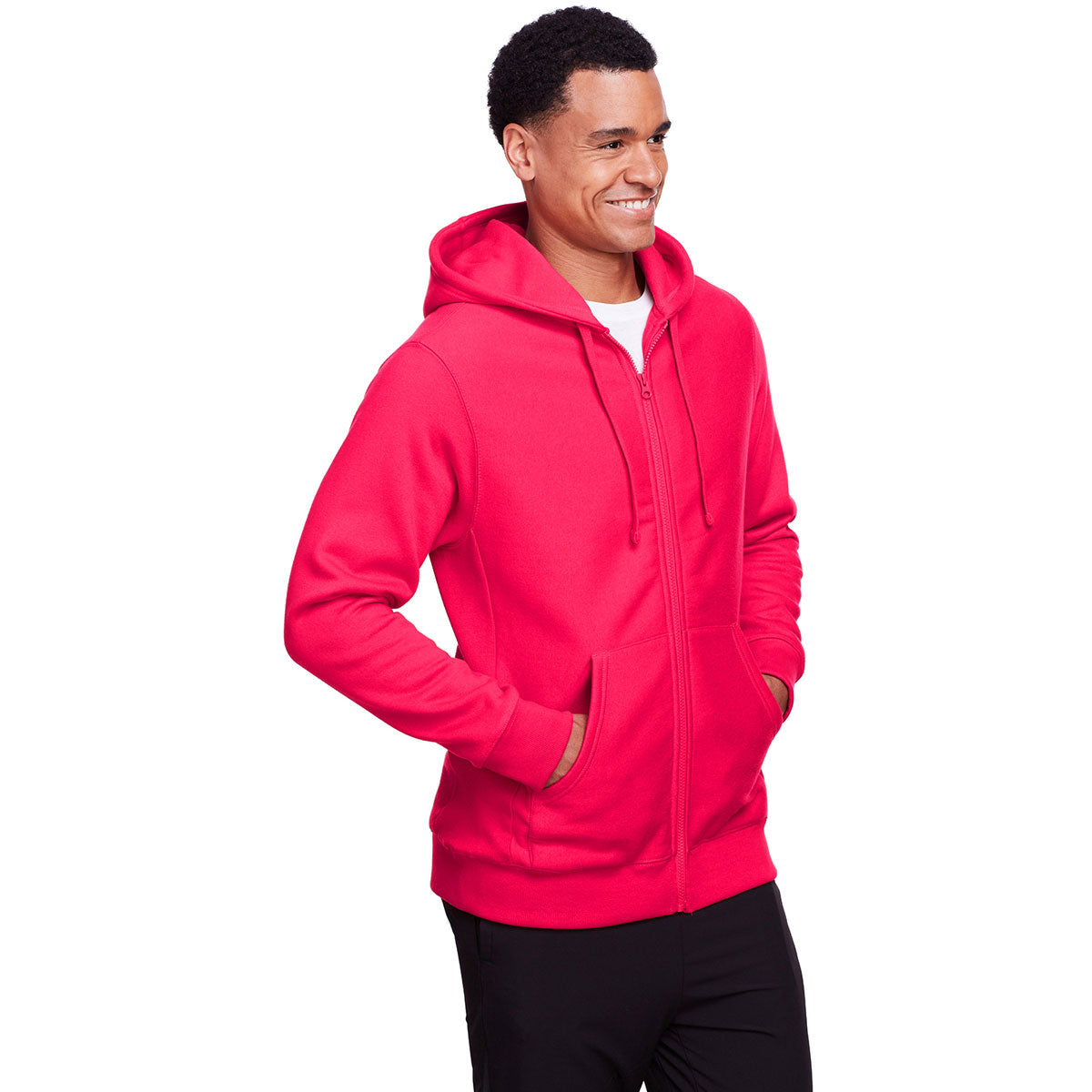 Team 365 Men's Red Zone HydroSport Heavyweight Full-Zip Hoodie - Ideal for Big Games