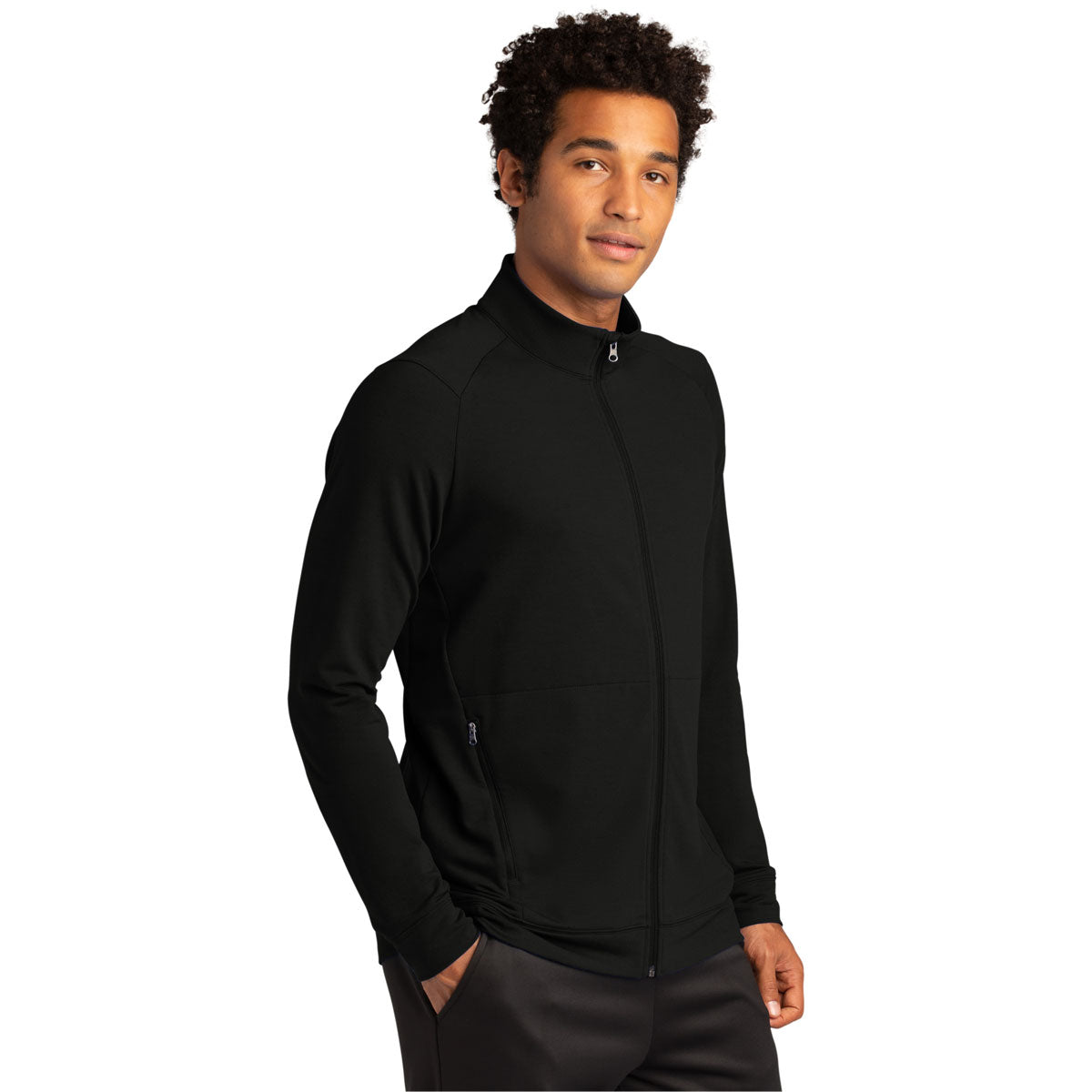 Sport-Tek Men's Black Sport-Wick Flex Fleece Full-Zip - The Ultimate Activewear!