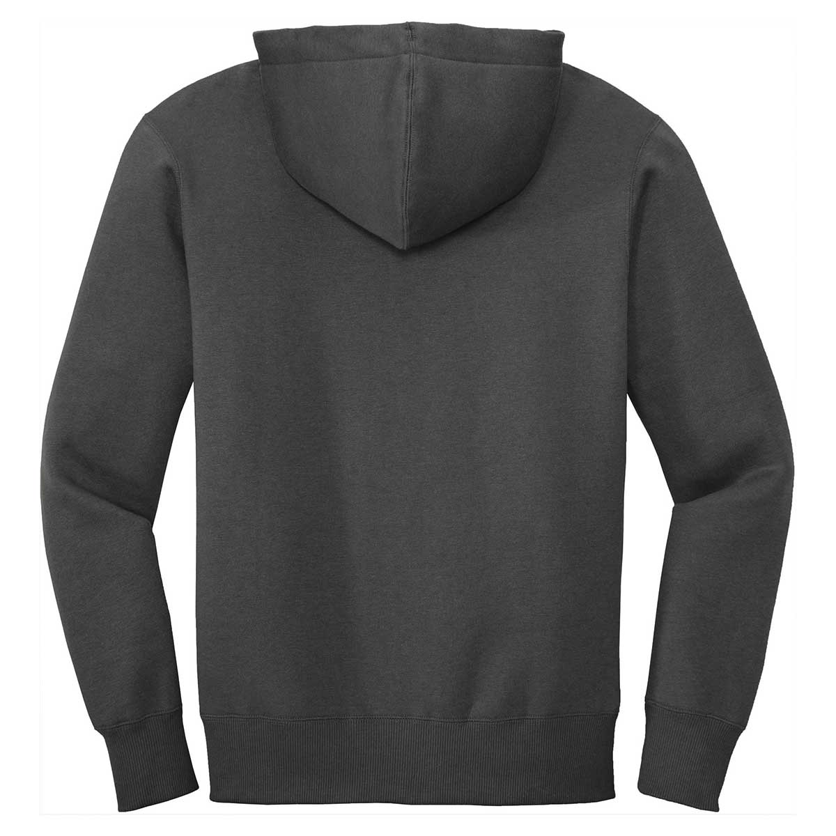 District Men's Charcoal Ideal-Weight Fleece Full-Zip Hoodie - A Must-Have!