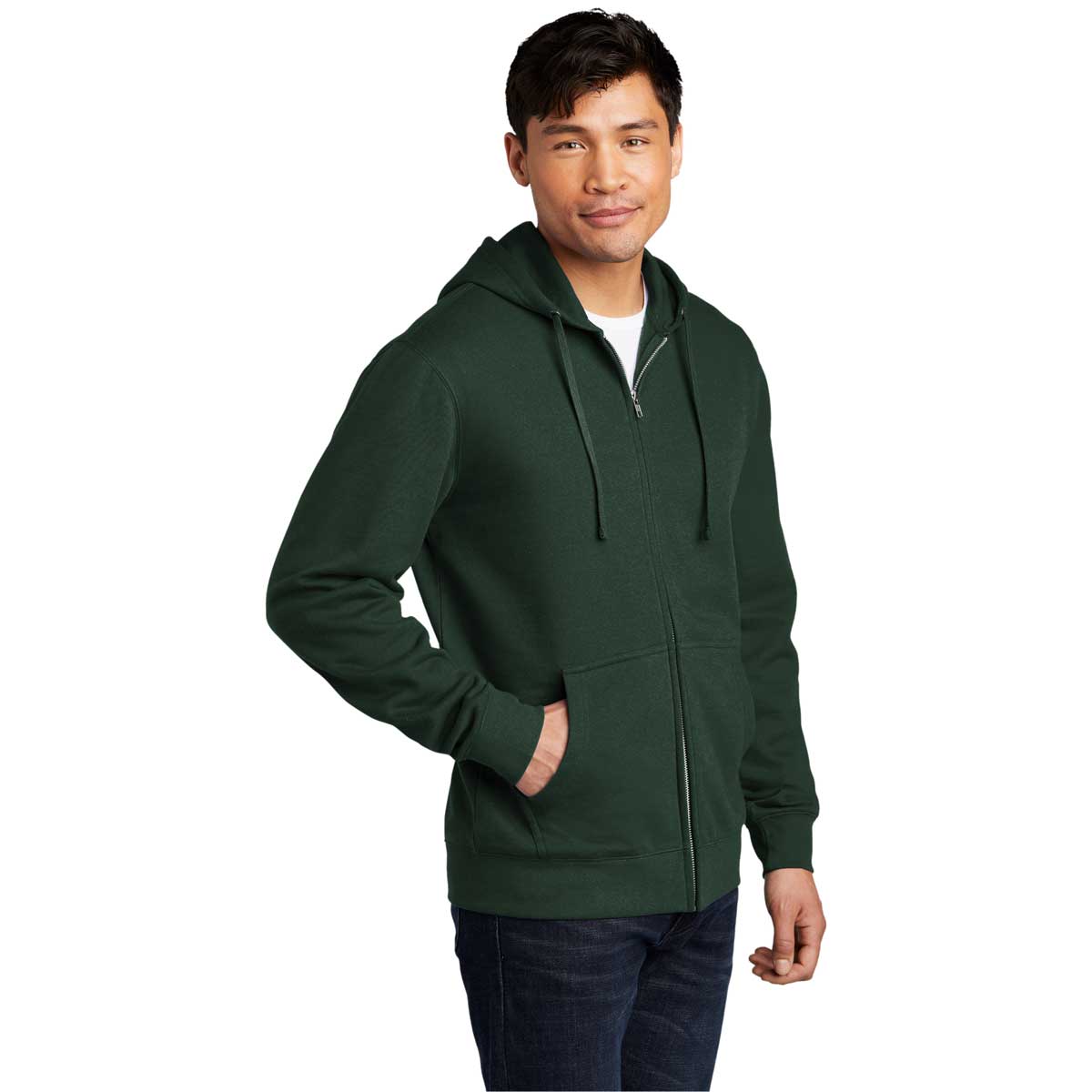 District Men's Forest Green V.I.T. Fleece Full-Zip Hoodie: A Must-Have for Men!