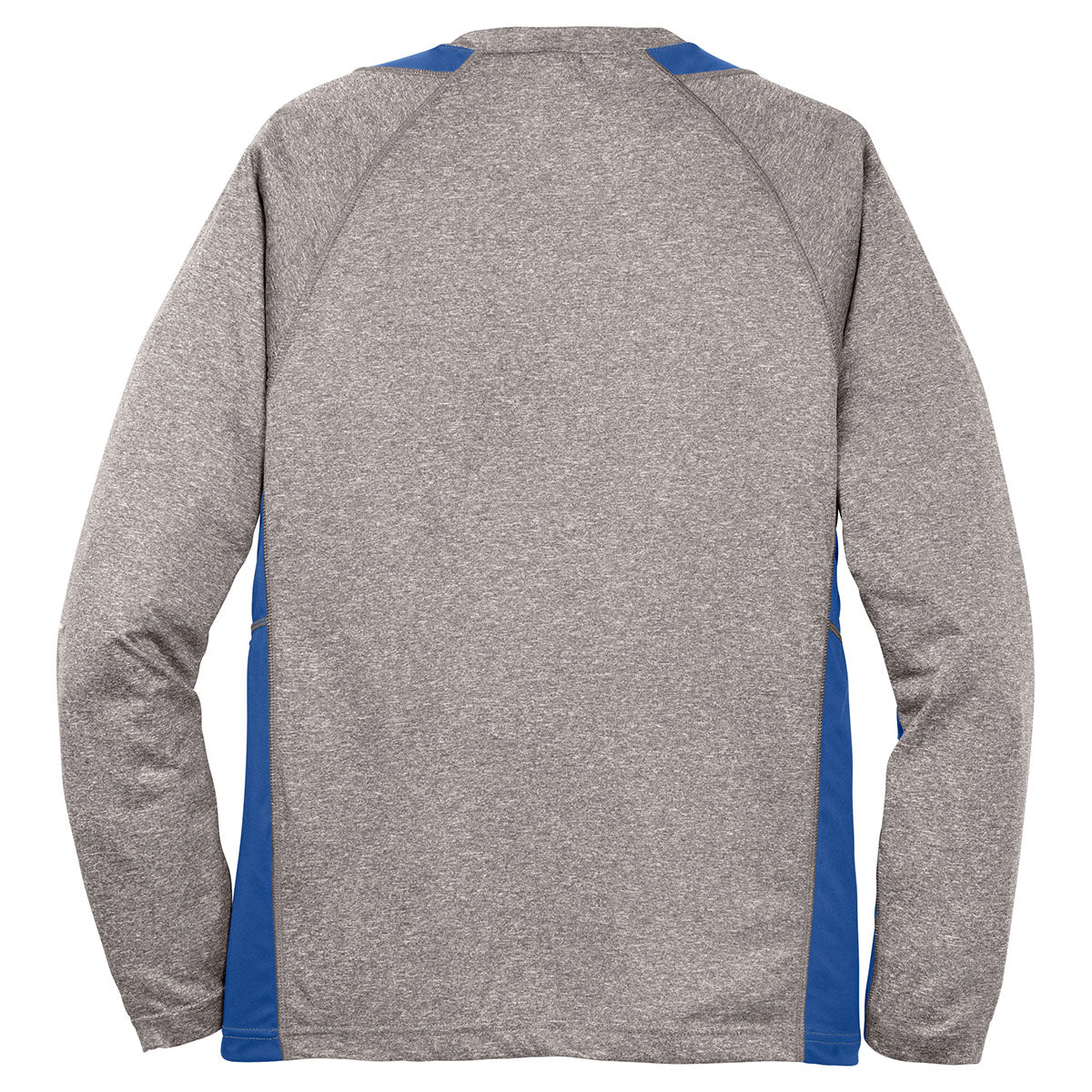 Sport-Tek Men's Vintage Heather/True Royal Long Sleeve Colorblock Tee: The Ultimate Contender