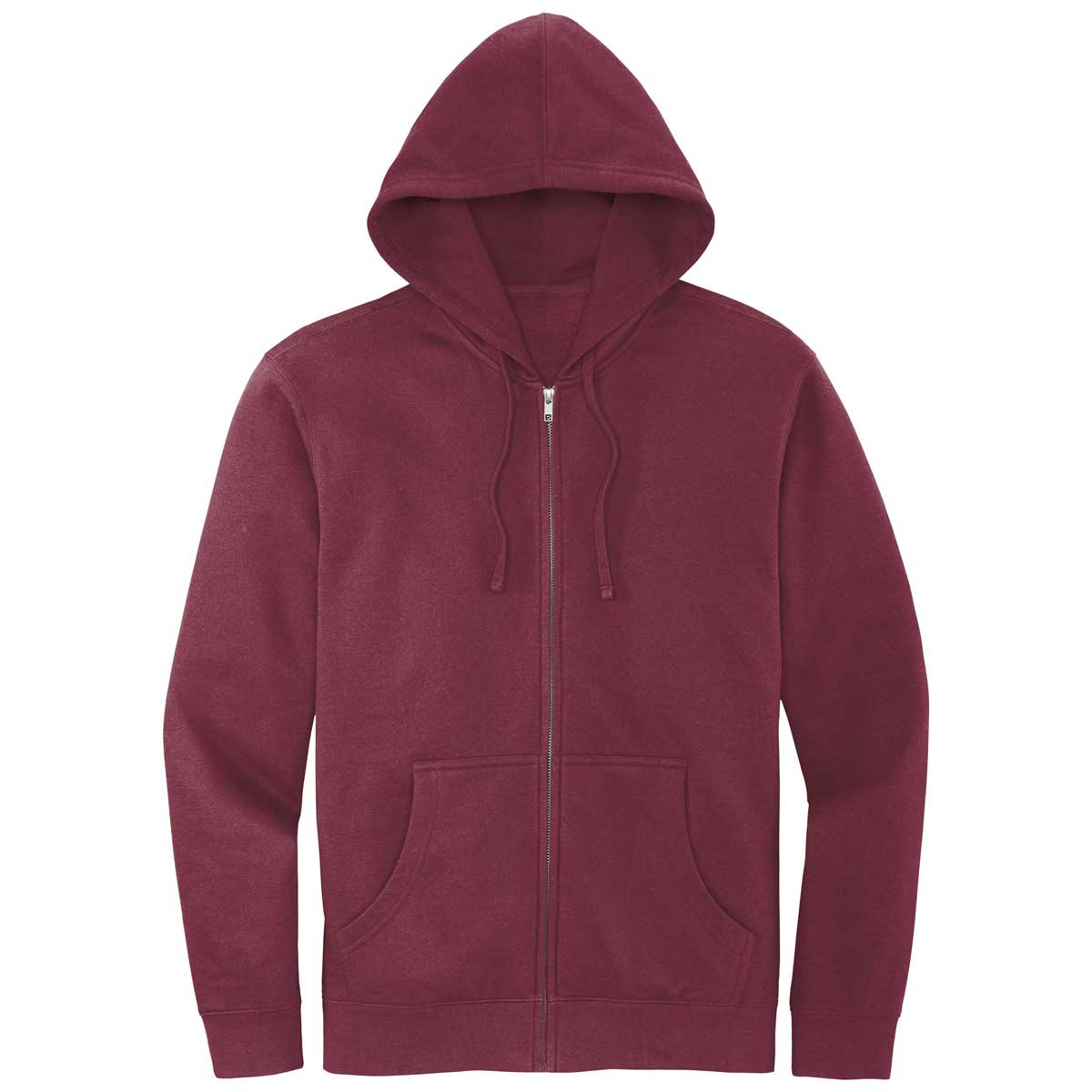 District Men's Stylish Plum V.I.T. Fleece Full-Zip Hoodie