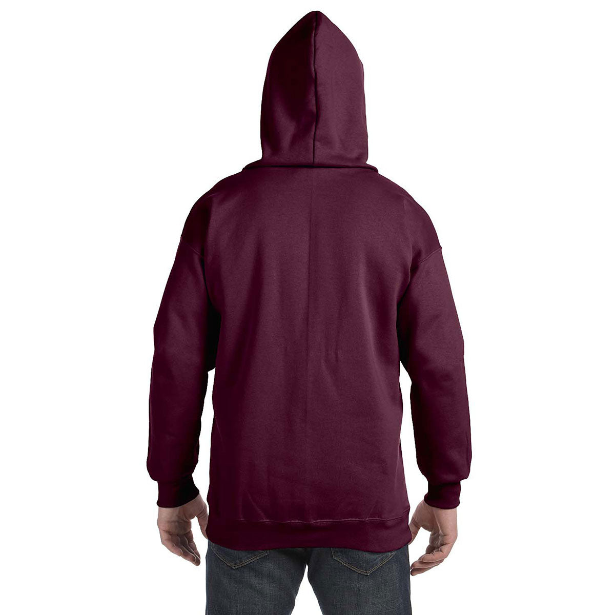 Hanes Men's Maroon 9.7 oz. Ultimate Cotton 90/10 Full-Zip Hoodie - The Perfect Outdoor Companion