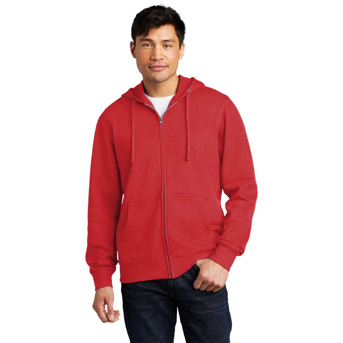 District Men's Stunning Red V.I.T. Fleece Full-Zip Hoodie