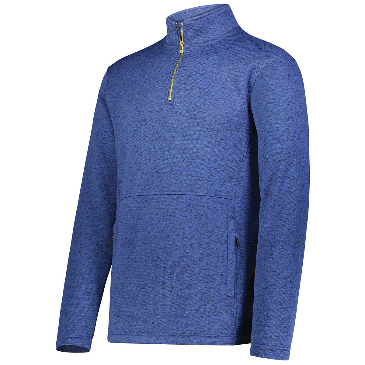 Holloway Men's Navy Heather Alpine Sweater Fleece: Cozy 1/4 Zip Pullover