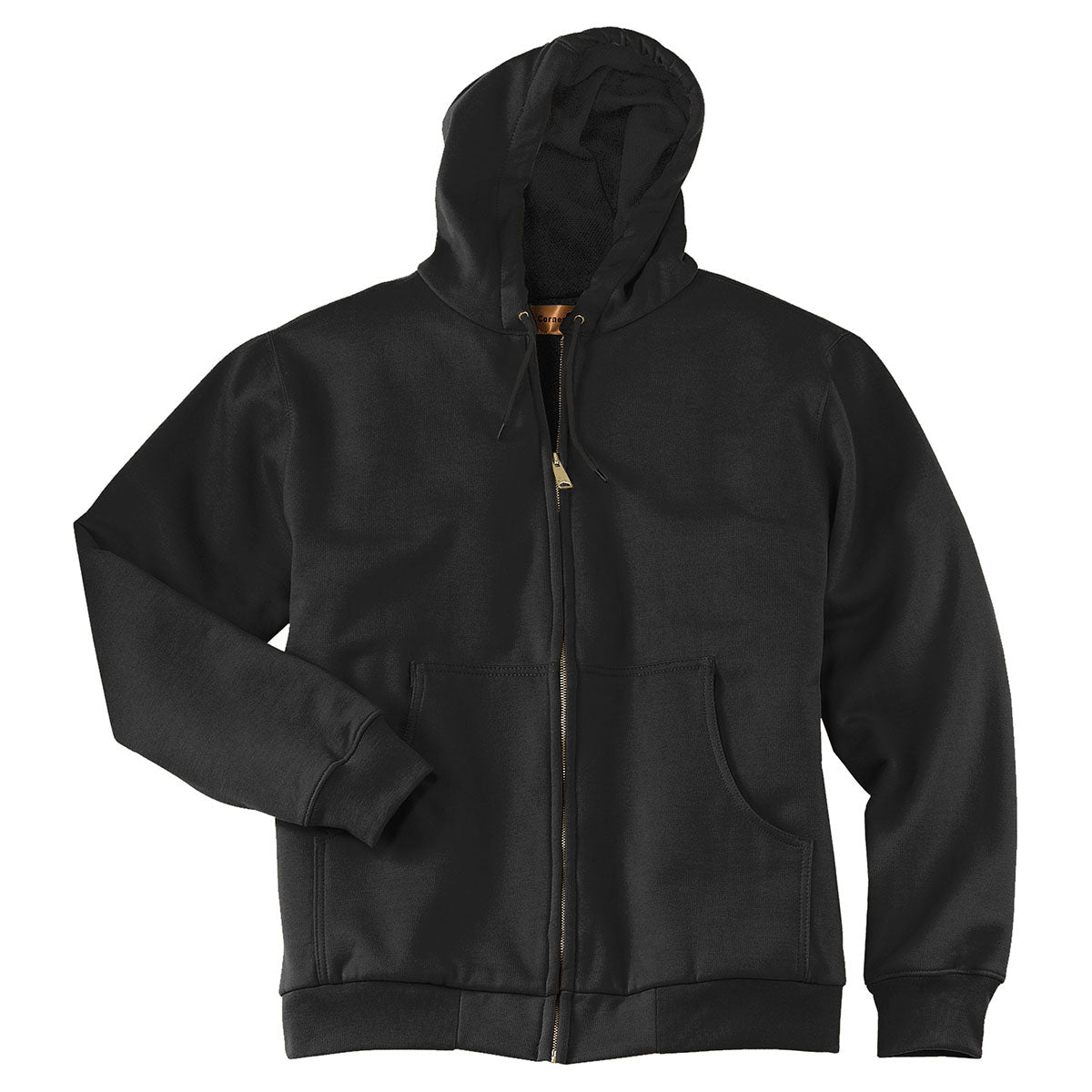 CornerStone Men's Ultimate Thermal Full-Zip Hooded Sweatshirt in Black