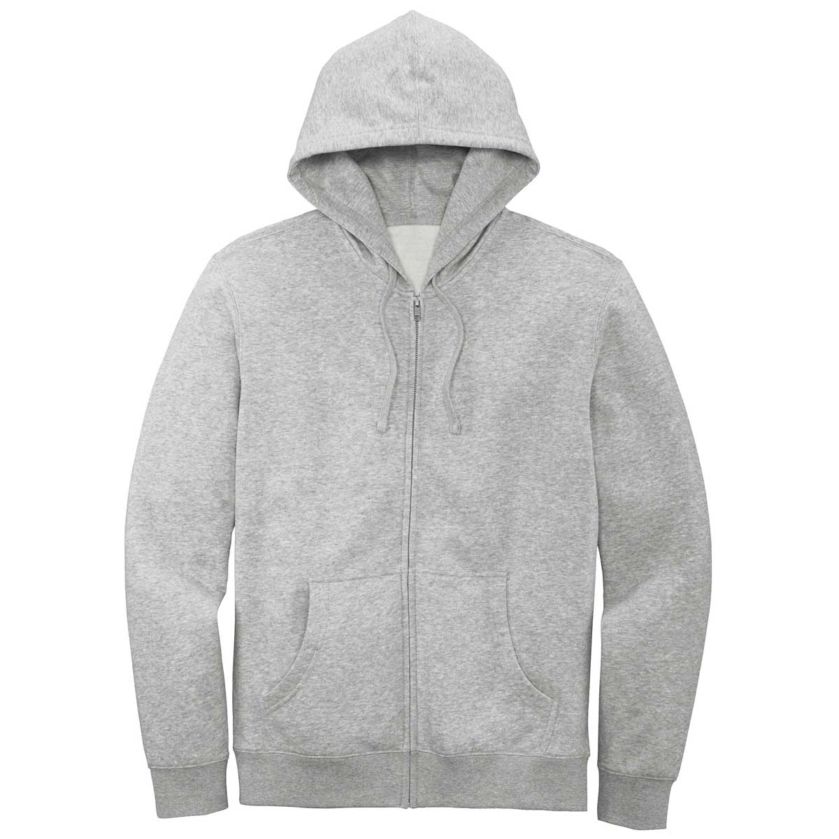 District Men's Light Heather Grey V.I.T. Fleece Full-Zip Hoodie - Your Ultimate Casual Essential