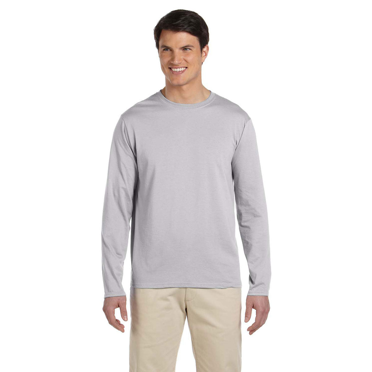 Gildan Men's RS Sport Grey Softstyle Long-Sleeve T-Shirt - Ideal for Customization