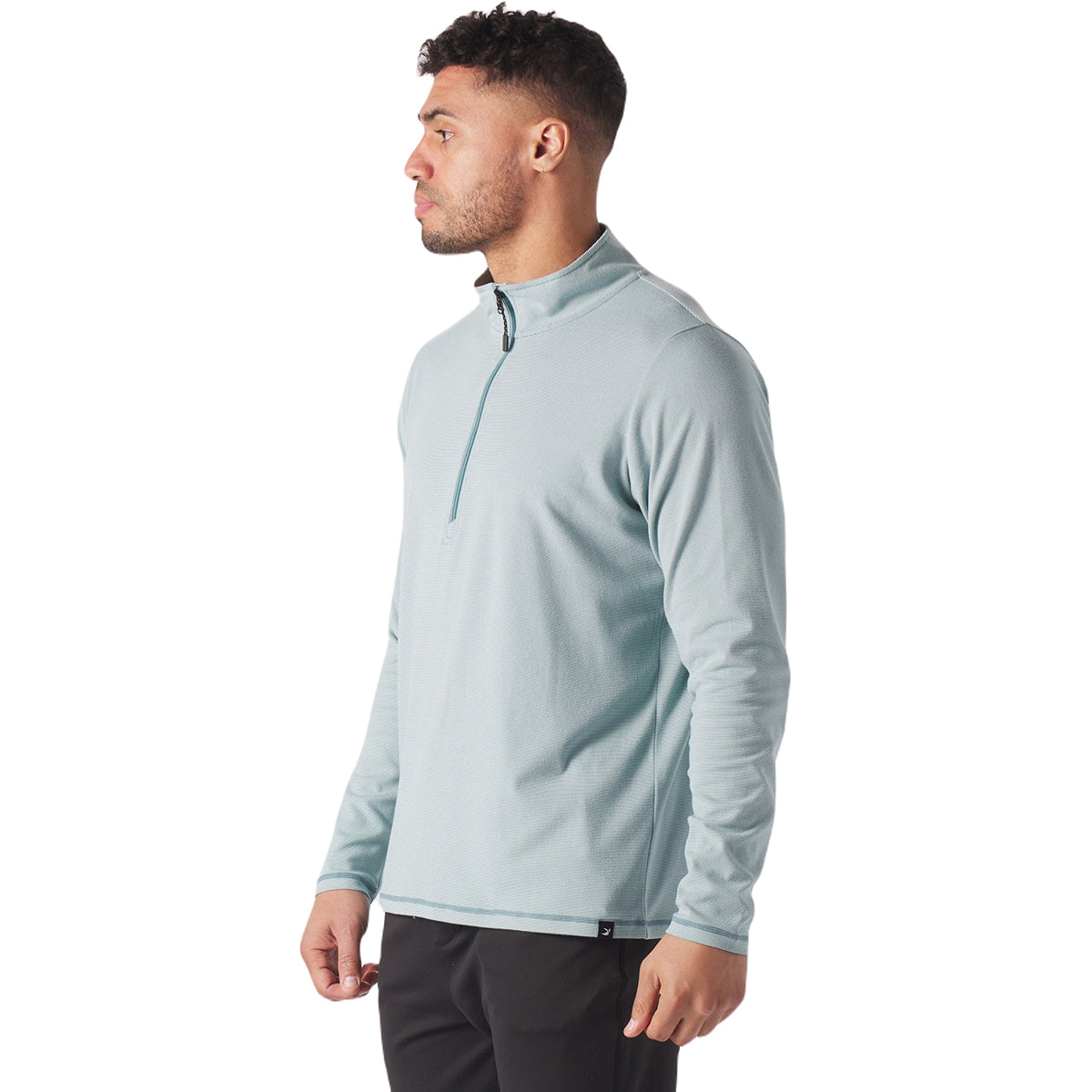 Glyder Men's Lagoon/White Stripe Tahoe 1/4 Zip: A Stylish Employee Gift