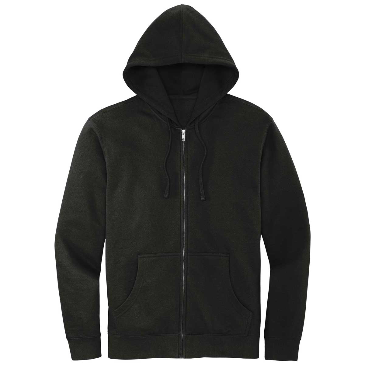 District Men's Stylish Black V.I.T. Fleece Full-Zip Hoodie