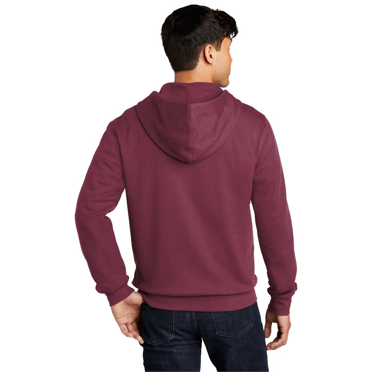 District Men's Stylish Plum V.I.T. Fleece Full-Zip Hoodie