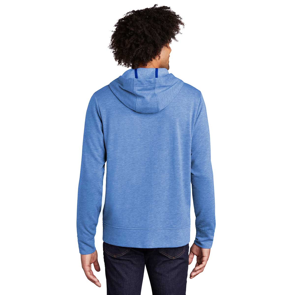 Sport-Tek Men's True Royal Heather PosiCharge Tri-Blend Wicking Fleece Full-Zip Jacket - A Must-Have for Active Men