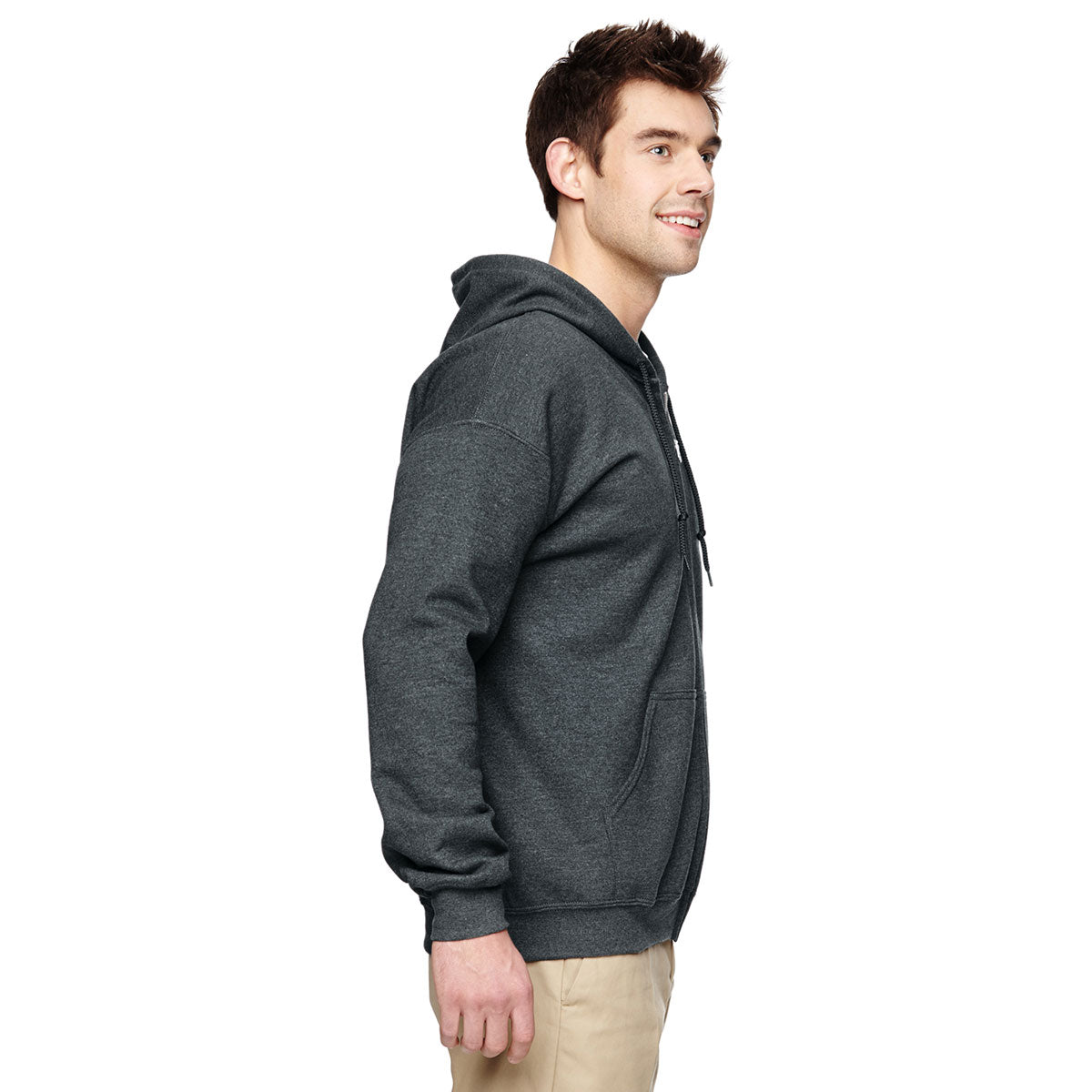Gildan Unisex Dark Heather Heavy Blend 50/50 Full Zip Hoodie - Ideal Corporate Giveaway