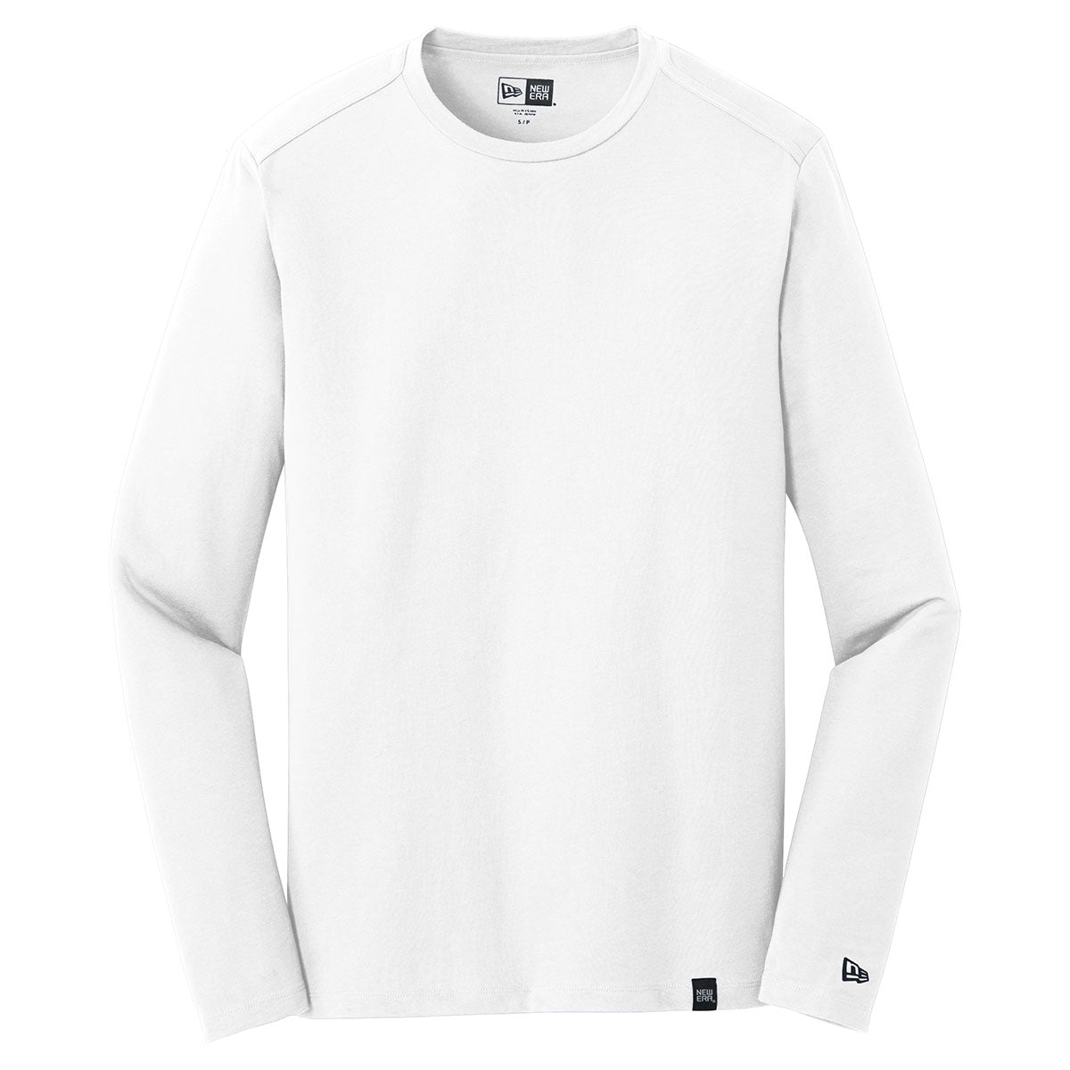 New Era Men's Stylish White Heritage Blend Long Sleeve Crew Tee - Ideal for Corporate Teams