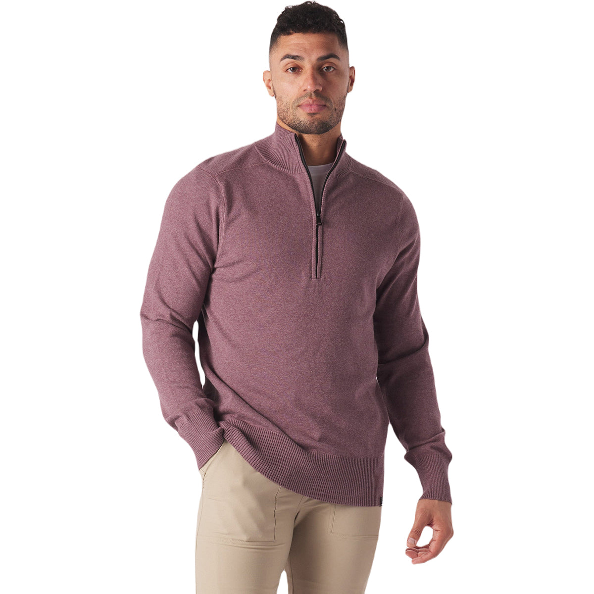 Glyder Men's Berry Wine Ace 1/4 Zip: A Stylish and Comfortable Sweater