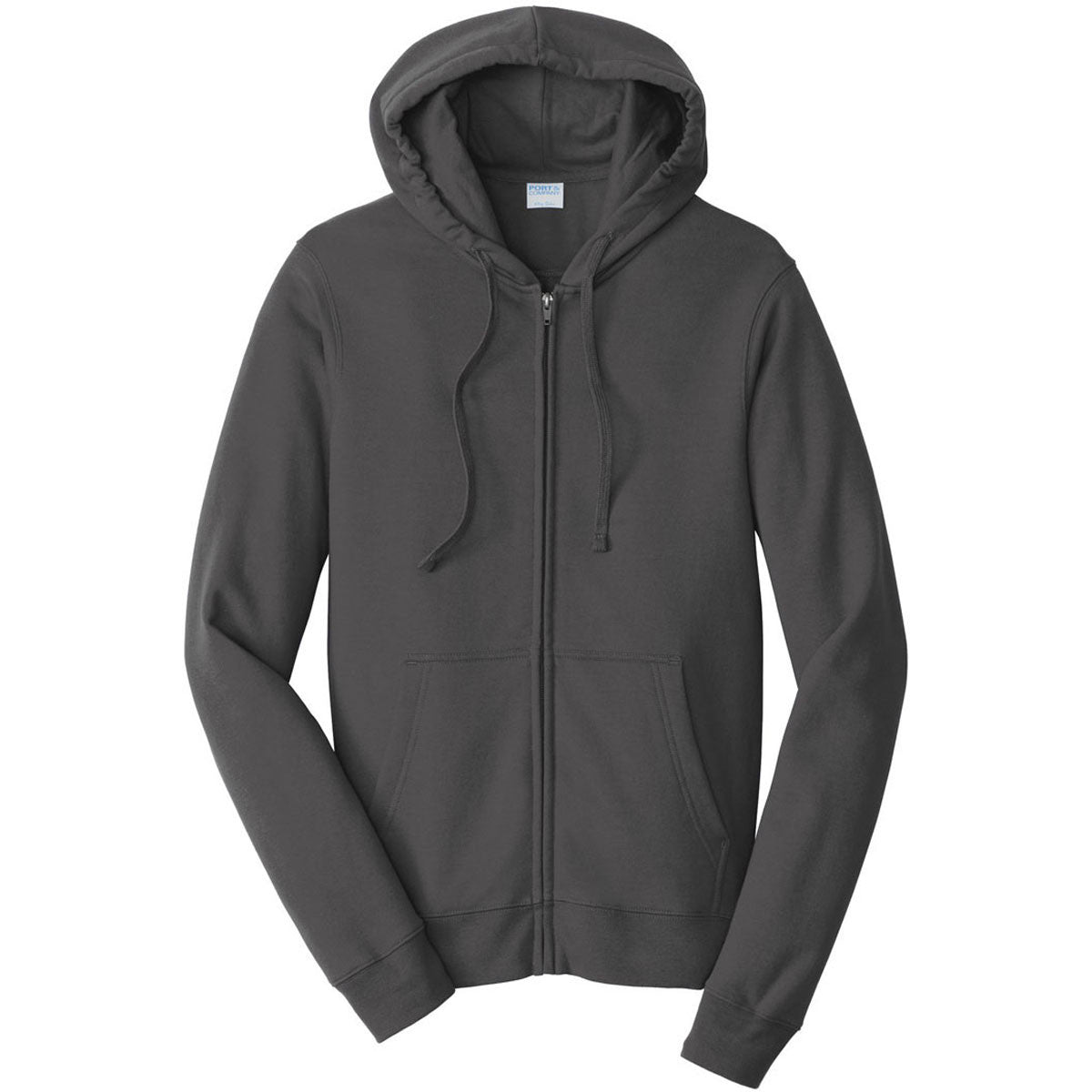 Port & Company Men's Charcoal Fan-Favorite Fleece Full-Zip Hoodie: The Ultimate Cold-Weather Essential