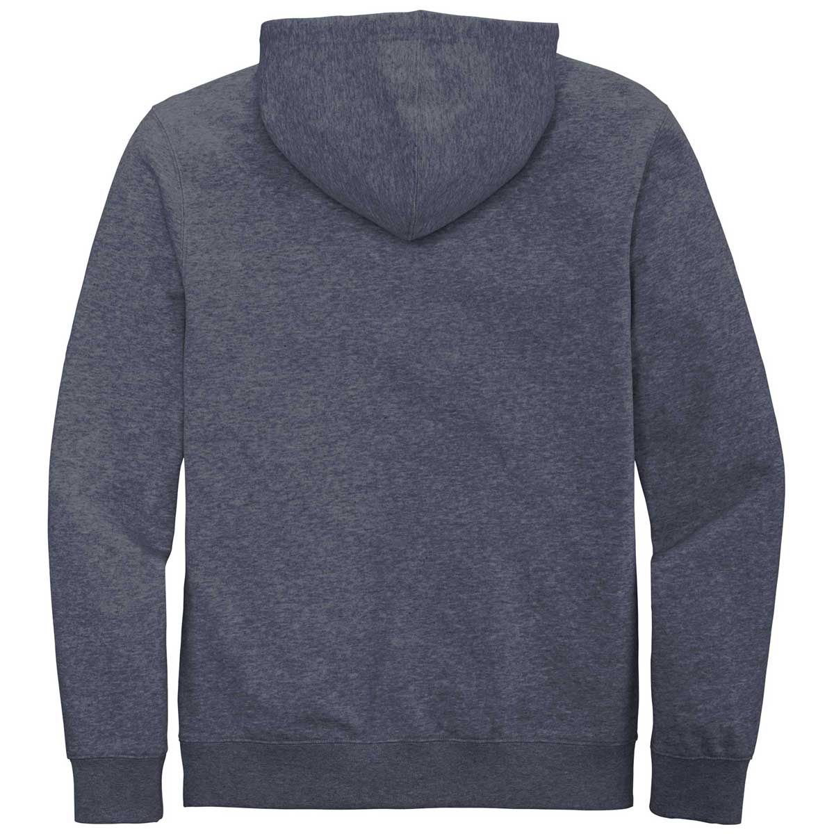 District Men's Stylish Heathered Navy V.I.T. Fleece Full-Zip Hoodie