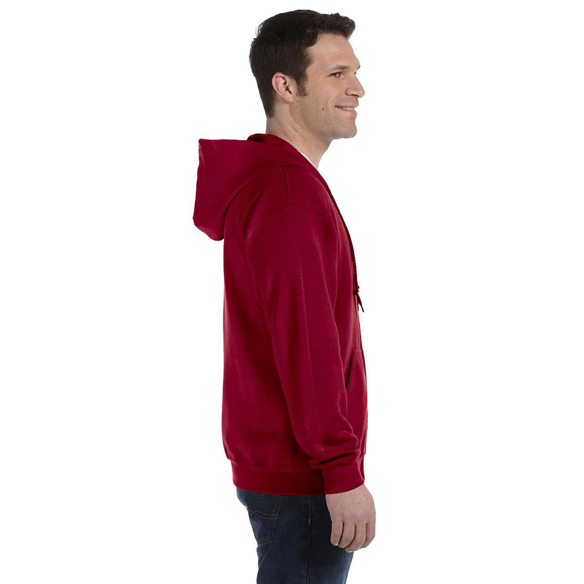 Gildan Unisex Cardinal Red Heavy Blend 50/50 Full Zip Hoodie - Ideal for Corporate Giveaways