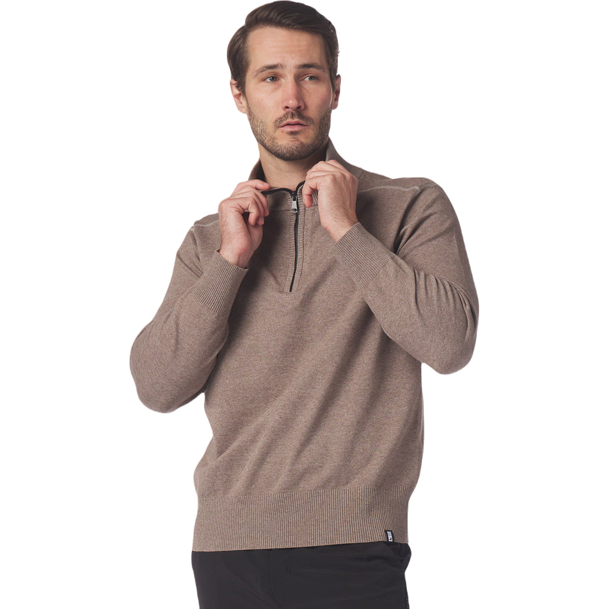 Glyder Men's Mocha Heather Ace 1/4 Zip: A Stylish and Comfortable Sweater
