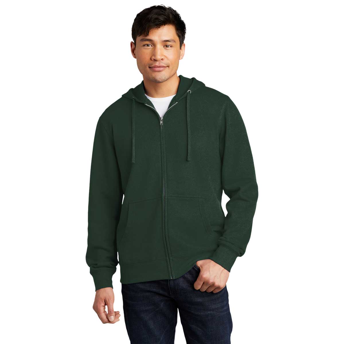 District Men's Forest Green V.I.T. Fleece Full-Zip Hoodie: A Must-Have for Men!