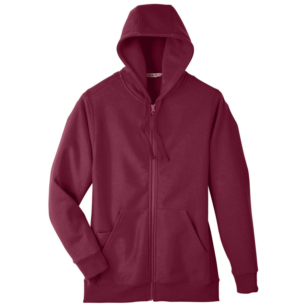 Team 365 Men's HydroSport Dark Maroon Heavyweight Full-Zip Hooded Sweatshirt - Ideal for Big Games