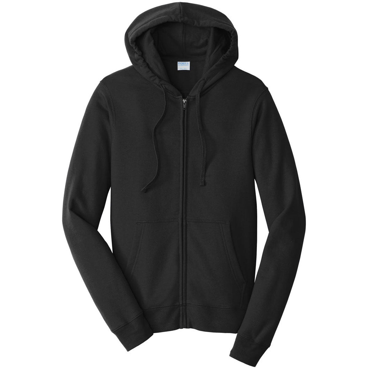 Port & Company Men's Jet Black Must-Have Fleece Full-Zip Hooded Sweatshirt