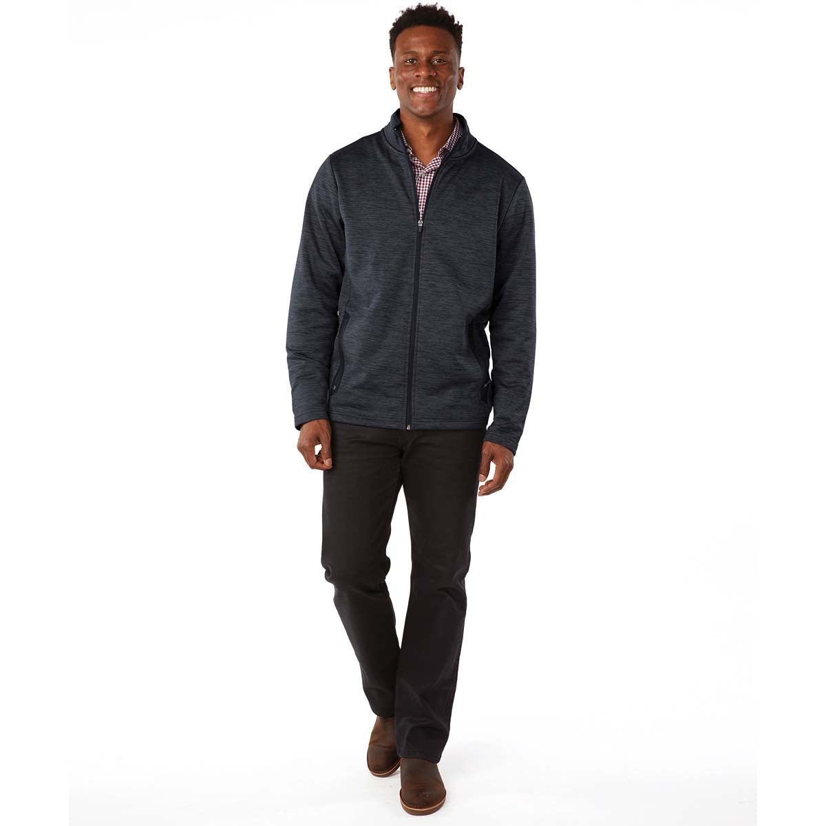 Charles River Men's Stylish Black Brigham Knit Jacket