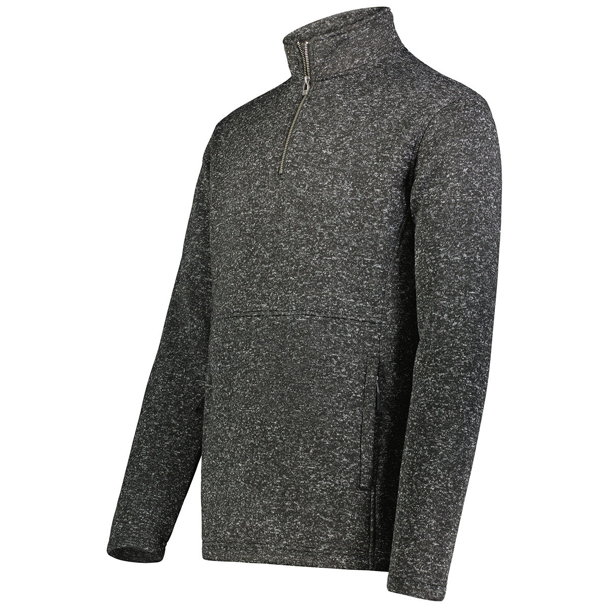 Holloway Men's Stylish Black Heather Alpine Sweater Fleece 1/4 Zip Pullover