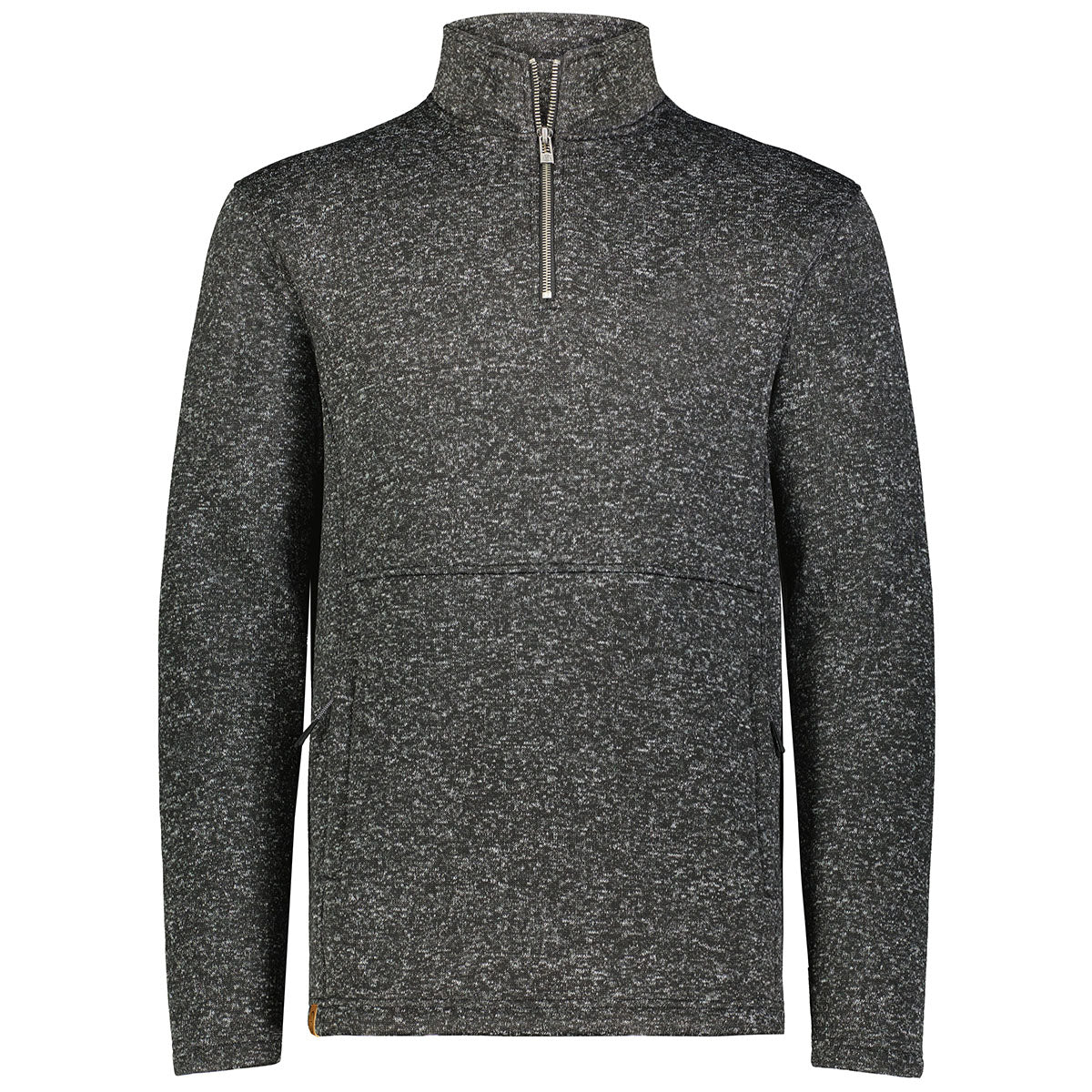 Holloway Men's Stylish Black Heather Alpine Sweater Fleece 1/4 Zip Pullover