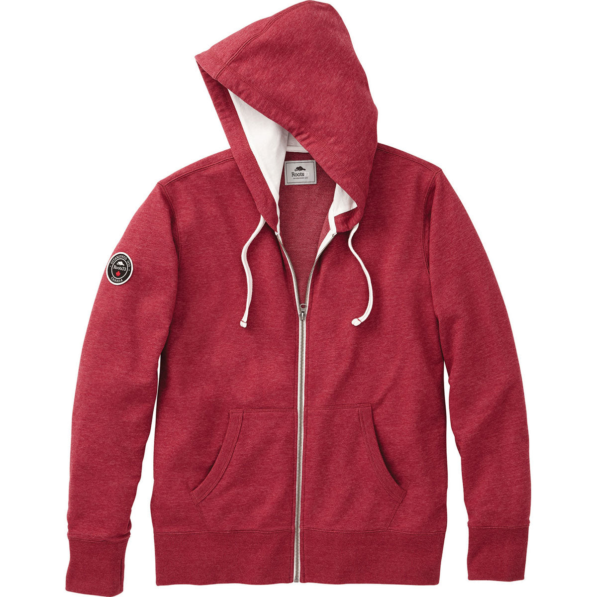 Roots73 Men's Stylish Dark Red Heather Sandylake Full Zip Hoody