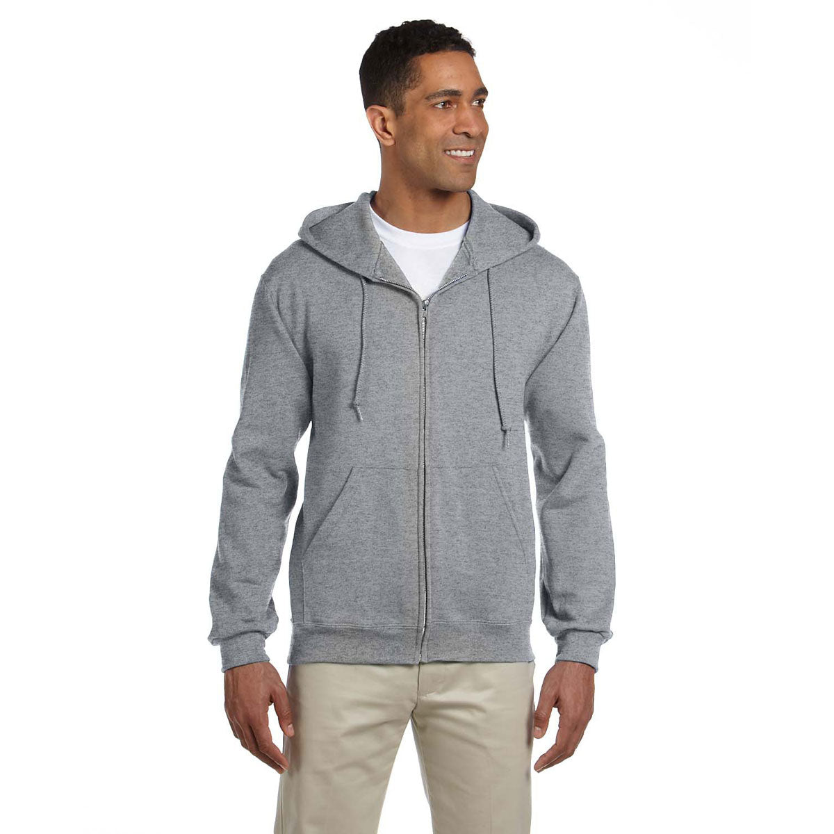 Jerzees Men's 9.5 Oz. Super Sweats Nublend Fleece Full-Zip Oxford Hoodie