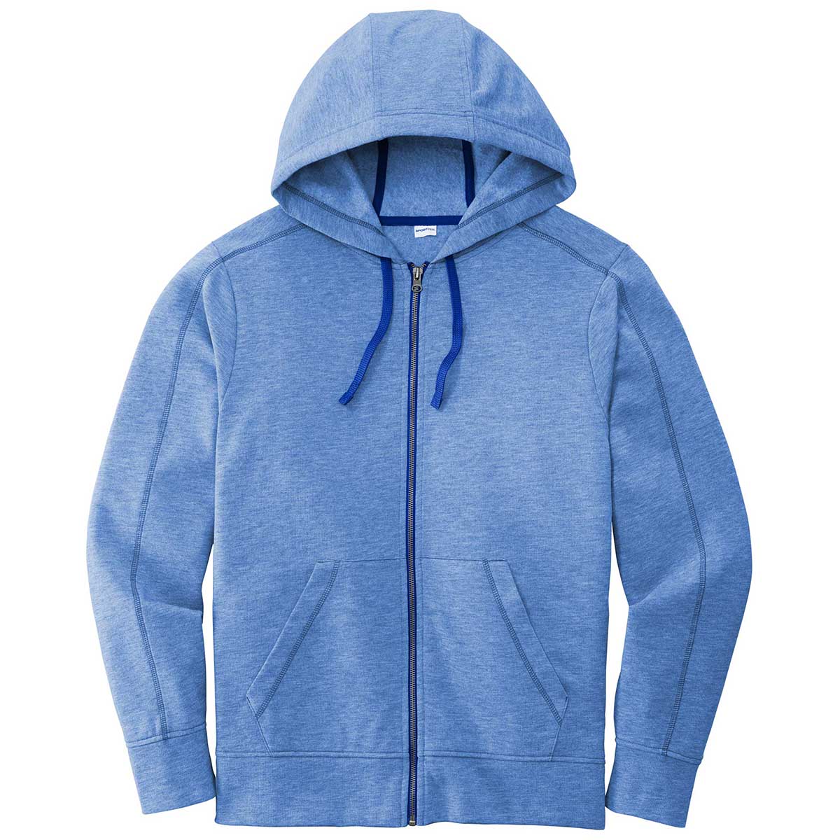 Sport-Tek Men's True Royal Heather PosiCharge Tri-Blend Wicking Fleece Full-Zip Jacket - A Must-Have for Active Men