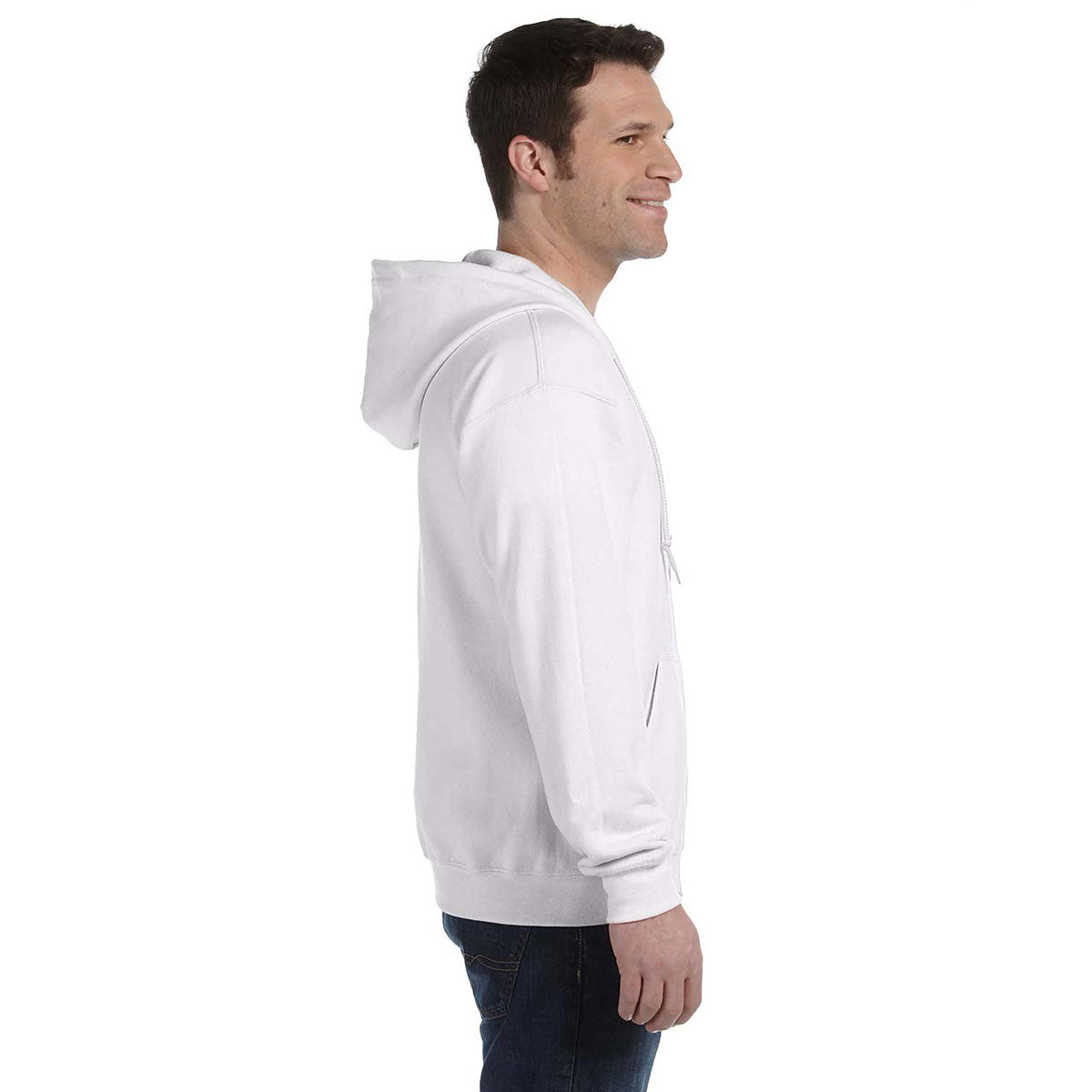 Gildan Unisex White 50/50 Heavy Blend Full Zip Hoodie - Perfect Giveaway