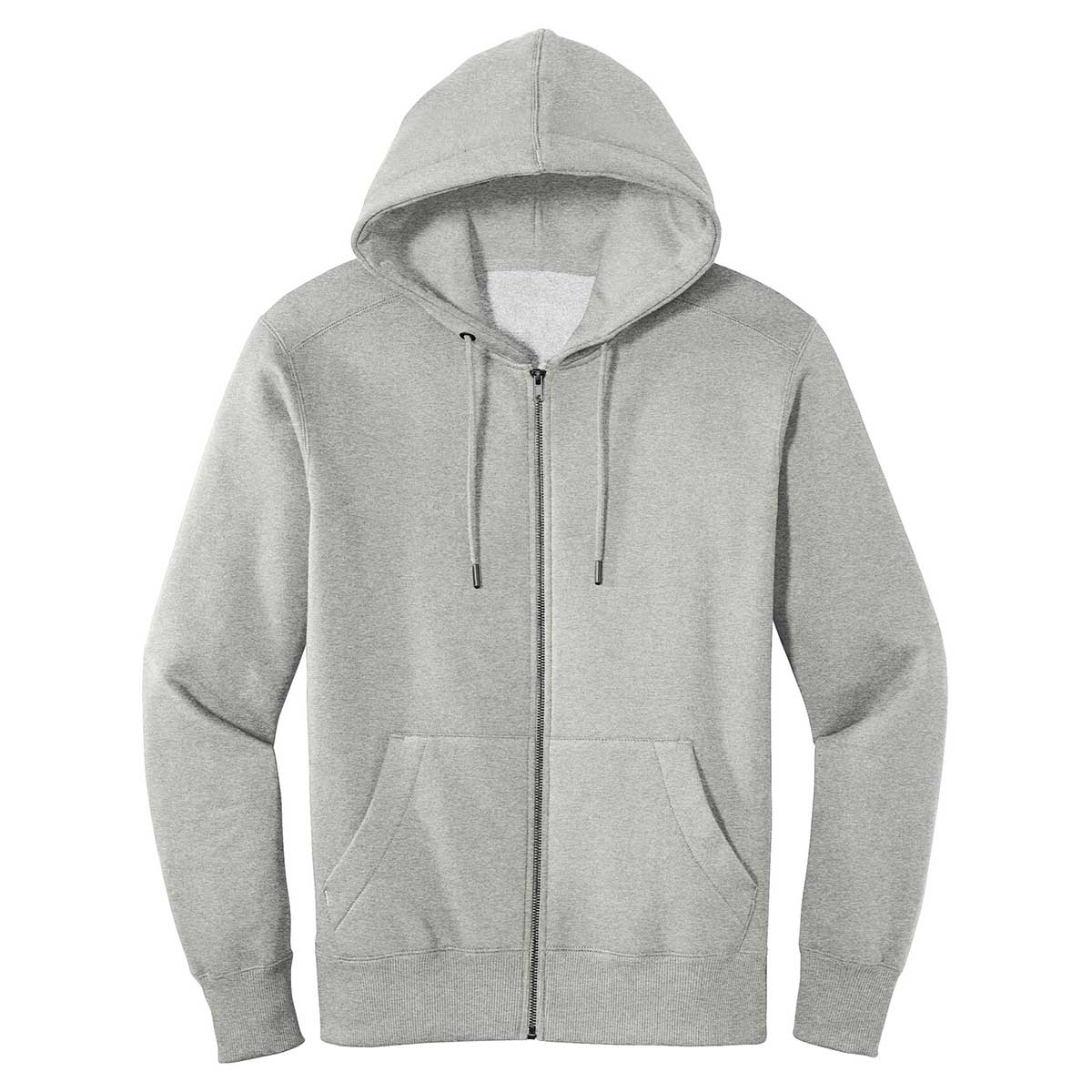 District Men's Stunning Heathered Steel Perfect-Weight Fleece Full-Zip Hoodie