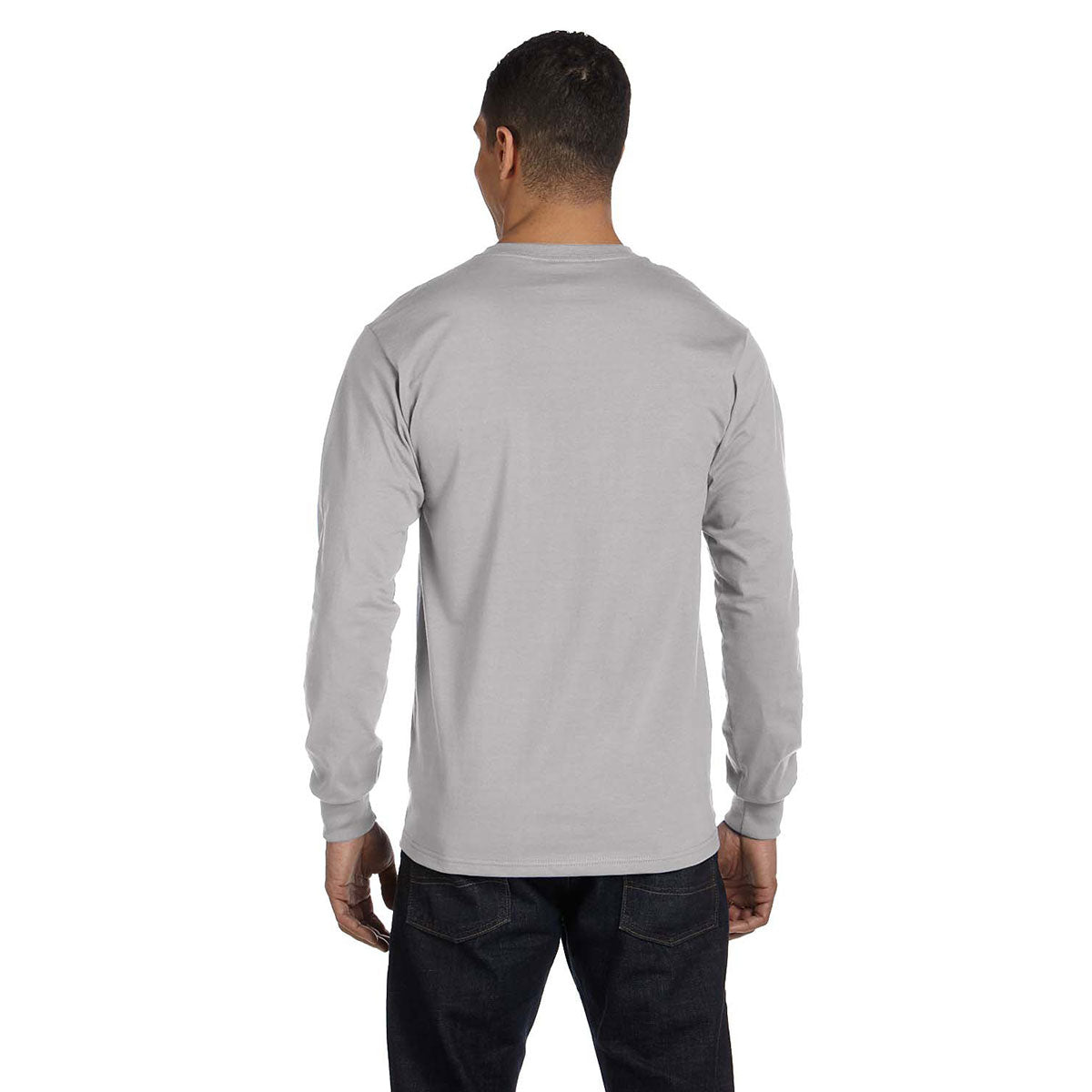 Hanes Men's Light Steel 6.1 oz Long-Sleeve Beefy-T: Customizable Comfort