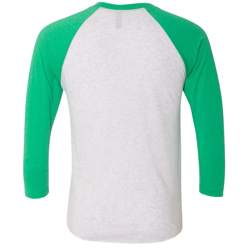 Next Level Unisex Envy/Heather White Triblend 3/4-Sleeve Raglan Tee: A Unique Branding Essential