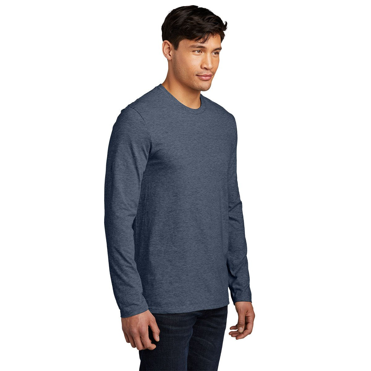District Men's Navy Heathered Long Sleeve VIP Tee