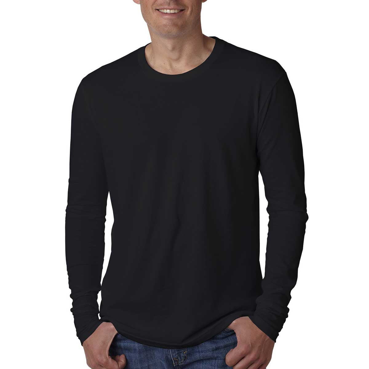 Next Level Men's Premium Black Fitted Long-Sleeve Crew Tee - An Unbeatable Choice!
