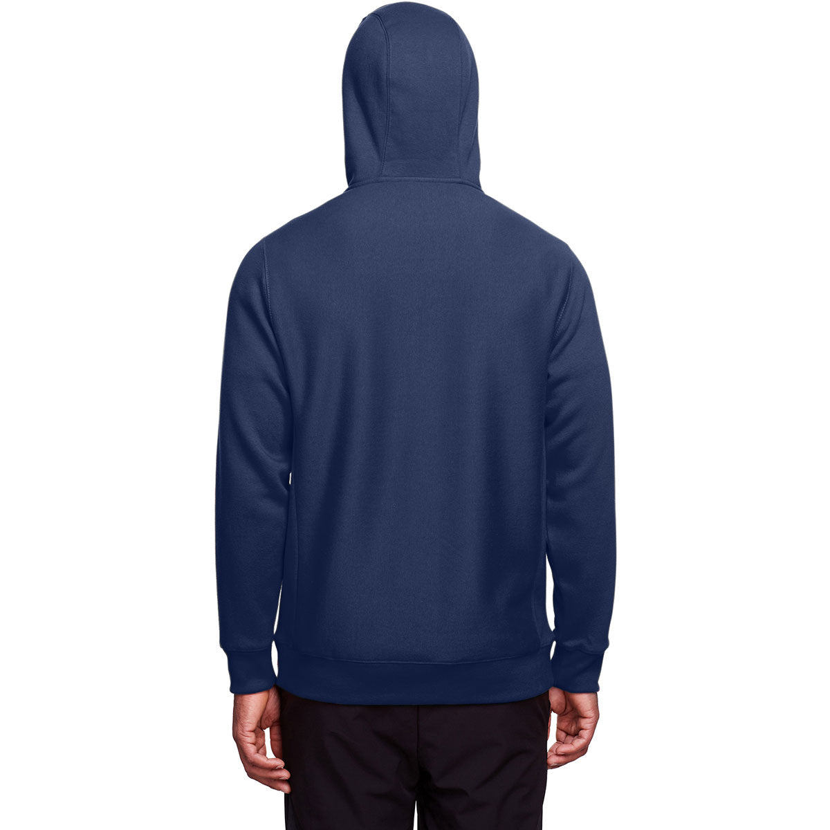 Team 365 Men's HydroSport Heavyweight Dark Navy Full-Zip Hooded Sweatshirt - Ideal for Big Games